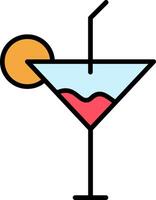 Cocktail Linie gefüllt Symbol vektor