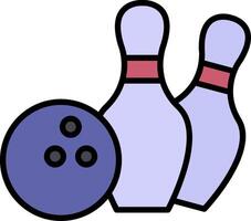 Bowling Linie gefüllt Symbol vektor