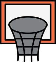 basketboll ring linje fylld ikon vektor