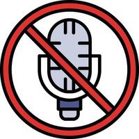 Nein Mikrofon Linie gefüllt Symbol vektor