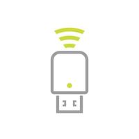 USB-Modem-Symbol auf Weiß vektor