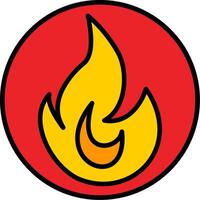 Feuerlinie gefülltes Symbol vektor