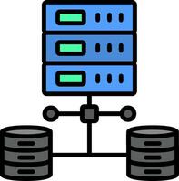 Daten Netzwerk Linie gefüllt Symbol vektor