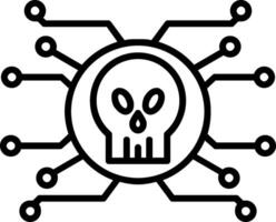 Cyber Attacke Linie gefüllt Symbol vektor