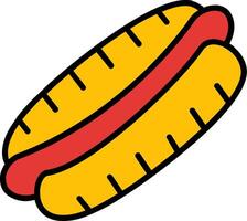 Hot-Dog-Linie gefülltes Symbol vektor