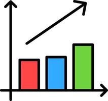 Wachstum Linie gefüllt Symbol vektor