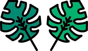 Philodendron Linie gefüllt Symbol vektor