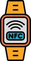 nfc Linie gefüllt Symbol vektor