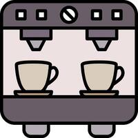 kaffe maskin linje fylld ikon vektor