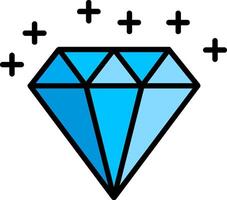 diamant linje fylld ikon vektor