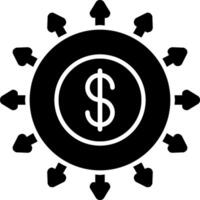 Budget Ausgaben Glyphe Symbol vektor