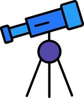 gefülltes Symbol mit Teleskoplinie vektor