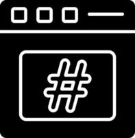 Hashtag-Glyphe-Symbol vektor