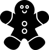 Lebkuchen Mann Glyphe Symbol vektor