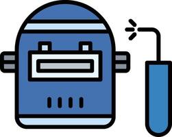 svetsning mask linje fylld ikon vektor
