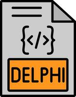 delphi linje fylld ikon vektor
