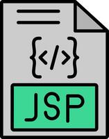 jsp linje fylld ikon vektor