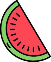 vattenmelon linje fylld ikon vektor