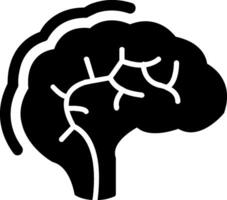 Glyphensymbol des menschlichen Gehirns vektor