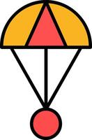 Fallschirmspringen Linie gefüllt Symbol vektor