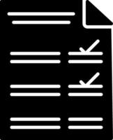 Checkliste Glyphensymbol vektor