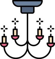 Leuchter Linie gefüllt Symbol vektor