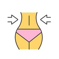 viktminskning färgikon. smal kvinnas midja. isolerade vektor illustration