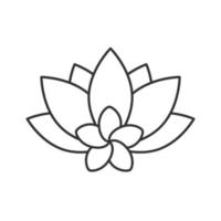 Spa-Salon Blumen lineares Symbol. dünne Linie Abbildung. Aromatherapie-Lotus- und Plumeria-Kontursymbol. Vektor isolierte Umrisszeichnung