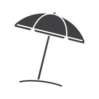 parasoll glyfikon. parasoll. siluett symbol. negativt utrymme. vektor isolerade illustration