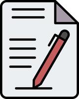 Symbol für gefüllte Dokumentzeile vektor