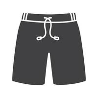 badbyxor glyph ikon. silhuett symbol. sportshorts. negativt utrymme. vektor isolerade illustration