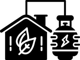 Biogas Energie Glyphe Symbol vektor