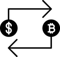 Bitcoin Austausch Glyphe Symbol vektor