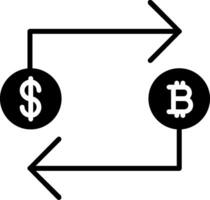 bitcoin utbyta glyf ikon vektor