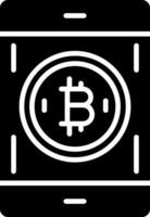 bitcoin betala glyf ikon vektor