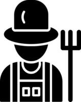 Farmer männlich Glyphe Symbol vektor