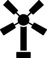 Symbol für Windmühlen-Glyphe vektor