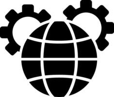 global förvaltning glyf ikon vektor