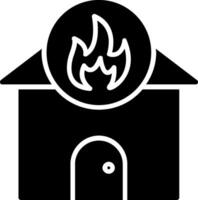 Zuhause Feuer Glyphe Symbol vektor