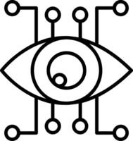 Auge Anerkennung Linie gefüllt Symbol vektor