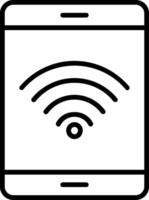 wiFi signal linje ikon vektor