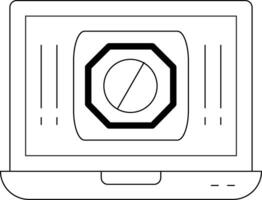 Symbol für Werbeblocker-Linie vektor