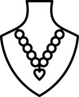 Perle Halskette Linie Symbol vektor