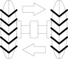 Rad Ausrichtung Linie Symbol vektor