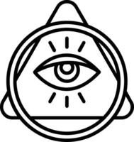 Auge von Vorsehung Linie Symbol vektor