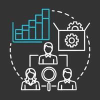 Testmanager Kreidekonzept Symbol. Softwareentwicklungsidee dünne Linie Abbildung. App-Programmierung. Funktionsprüfung des Systems. it Projektmanagement-Idee. isolierte tafelillustration des vektors vektor