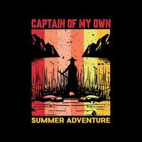 Kapitän von meine besitzen Sommer- Abenteuer t Hemd Design vektor