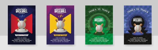 ein einstellen von Baseball Flyer Design Vorlage zum Sport Fall, Turnier oder Meisterschaft vektor