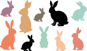 Hase Silhouette Muster Sammlung vektor