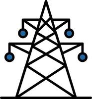 elektrisch Turm Linie gefüllt Symbol vektor